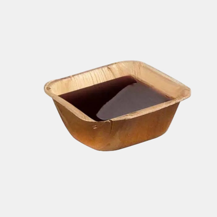 Taça quadrada em folha de palmeira 6,3 x 6,3 x 3 cm (300 unidades) Preço por unidade 0,22 €
