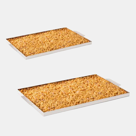 Llauna arroz acero inox gastronorm 1/1. 52.5 x 32 x 2 cm - 6 Uds.