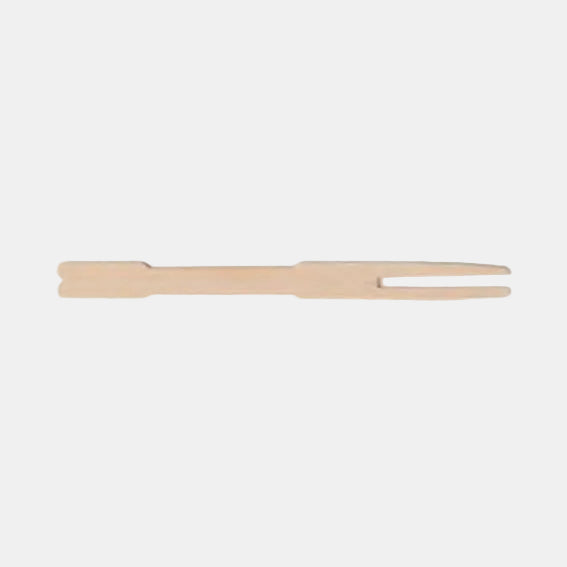 Wooden two-pronged fork 9 cm (2000 pcs)