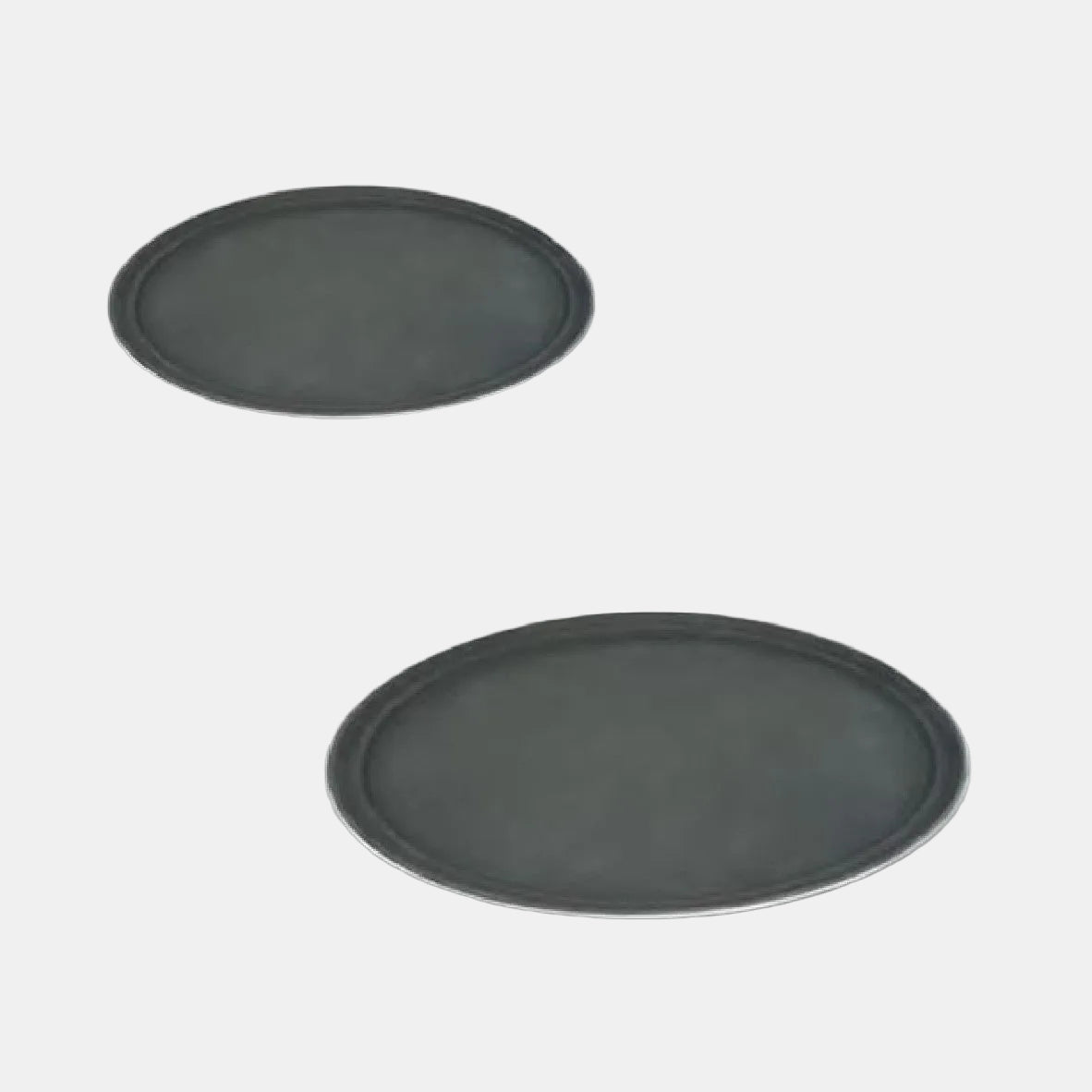 Oval black non-slip waiter tray 56X68 cm (6 Pcs)