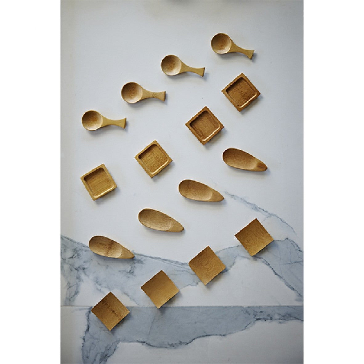 Square plate with bamboo rim, Pruning 6x6 cm (144 Pcs)