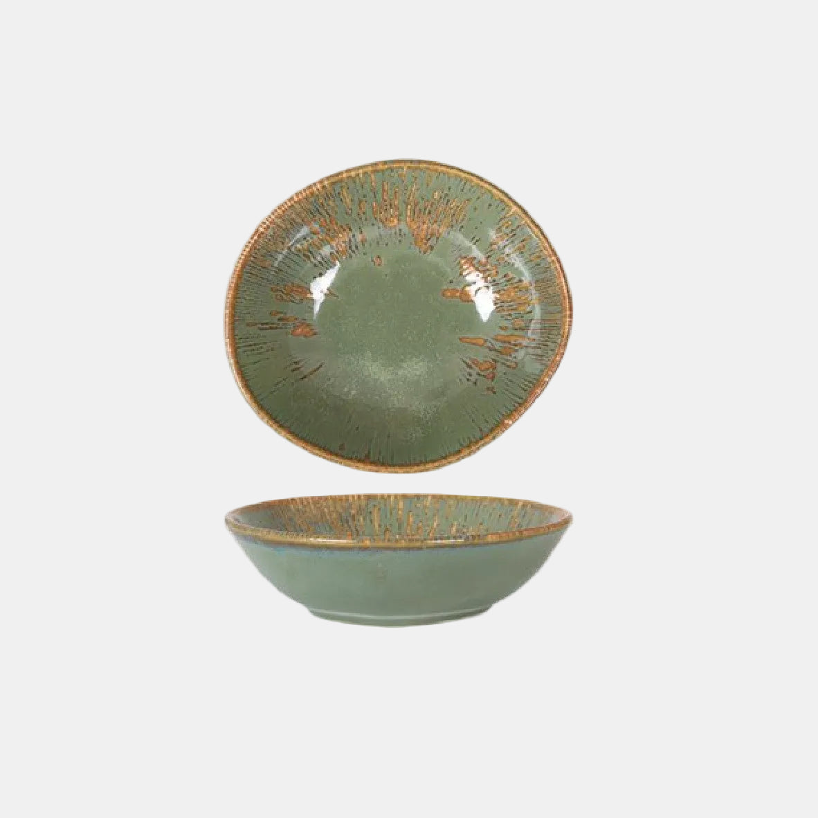 Tango Baroque II green porcelain bowl 18 x 16 x 5.5 cm (12 pcs)