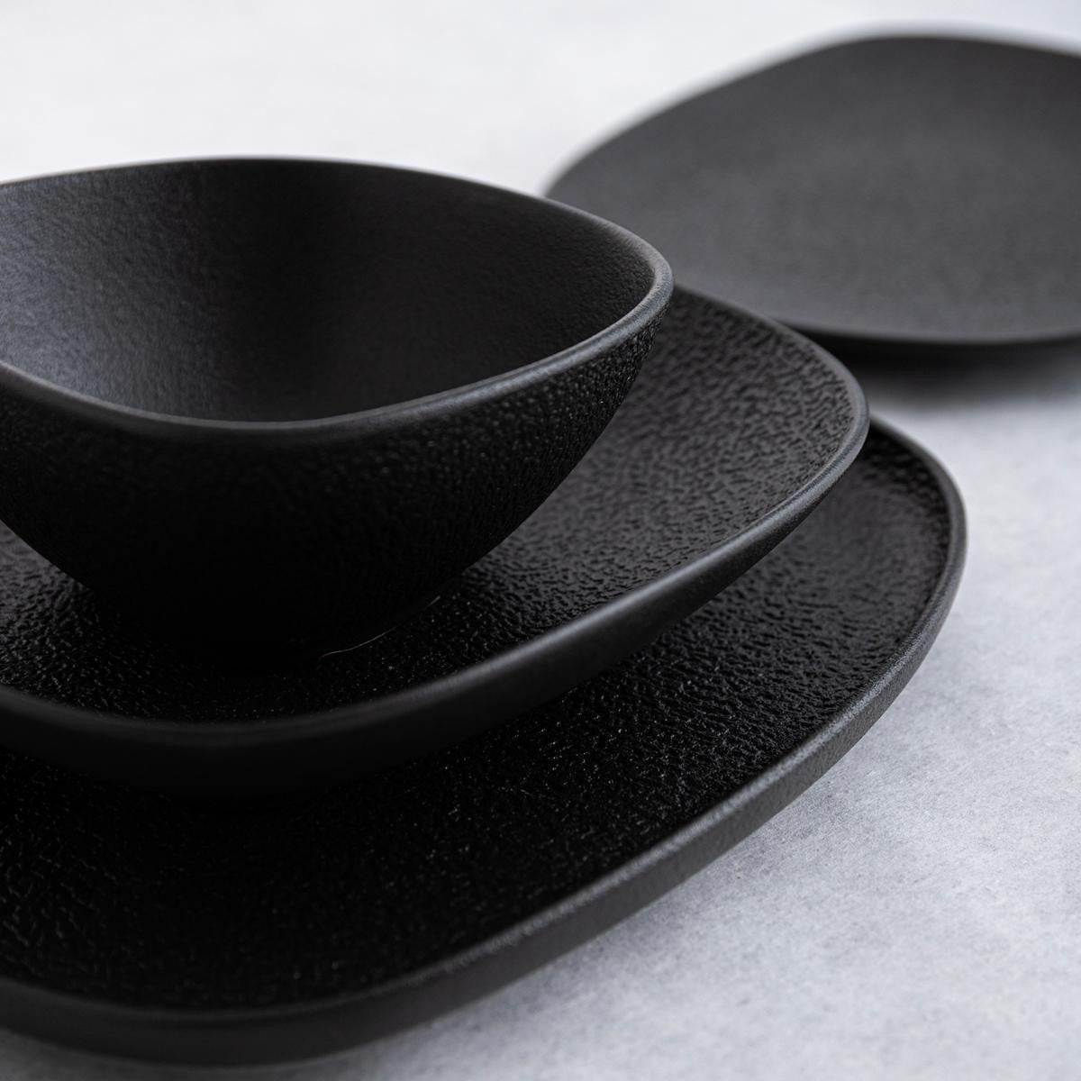Bol cuadrado irregular porcelana Fosil. 14 x 14 x 6.8 cm. Varios colores - 9 Uds.