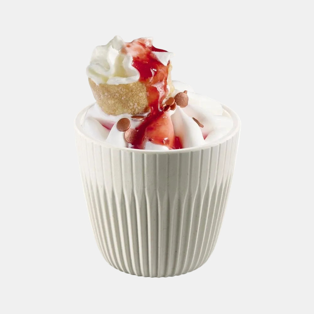 Set of 6 units white linen bowl ø7 x 6.5 cm