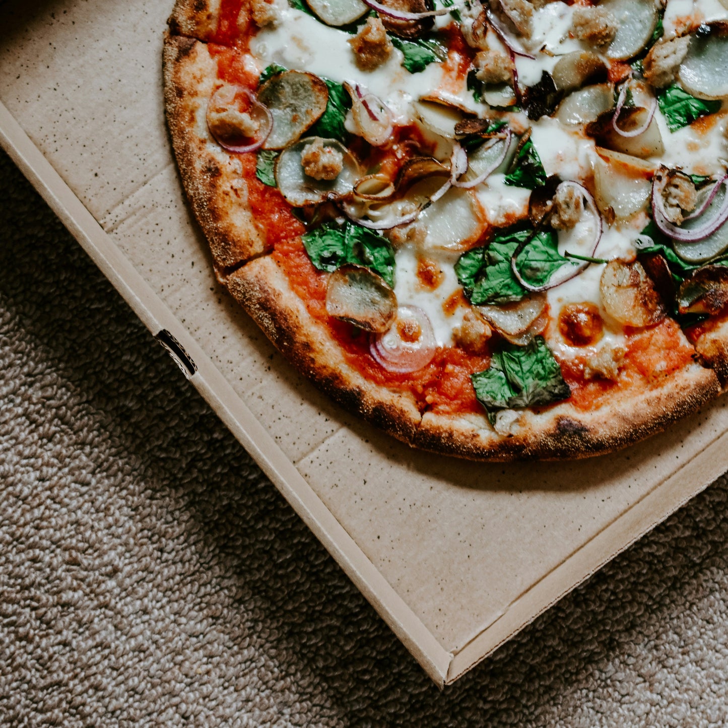 Kraft cardboard pizza boxes. 30x30x3.5 cm (100 units)