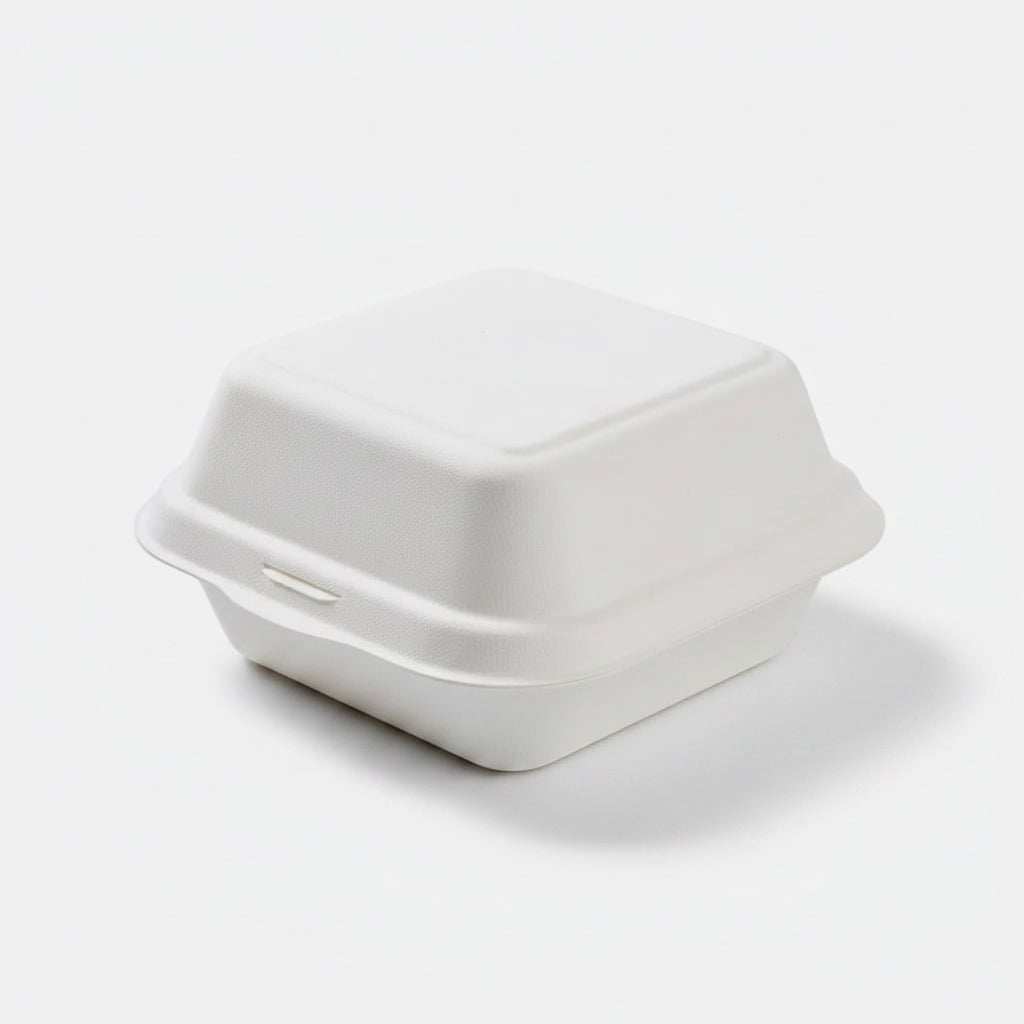 Envase hamburguesa caña de azúcar. 15.5 x 16 x 8 cm - 500 uds.
