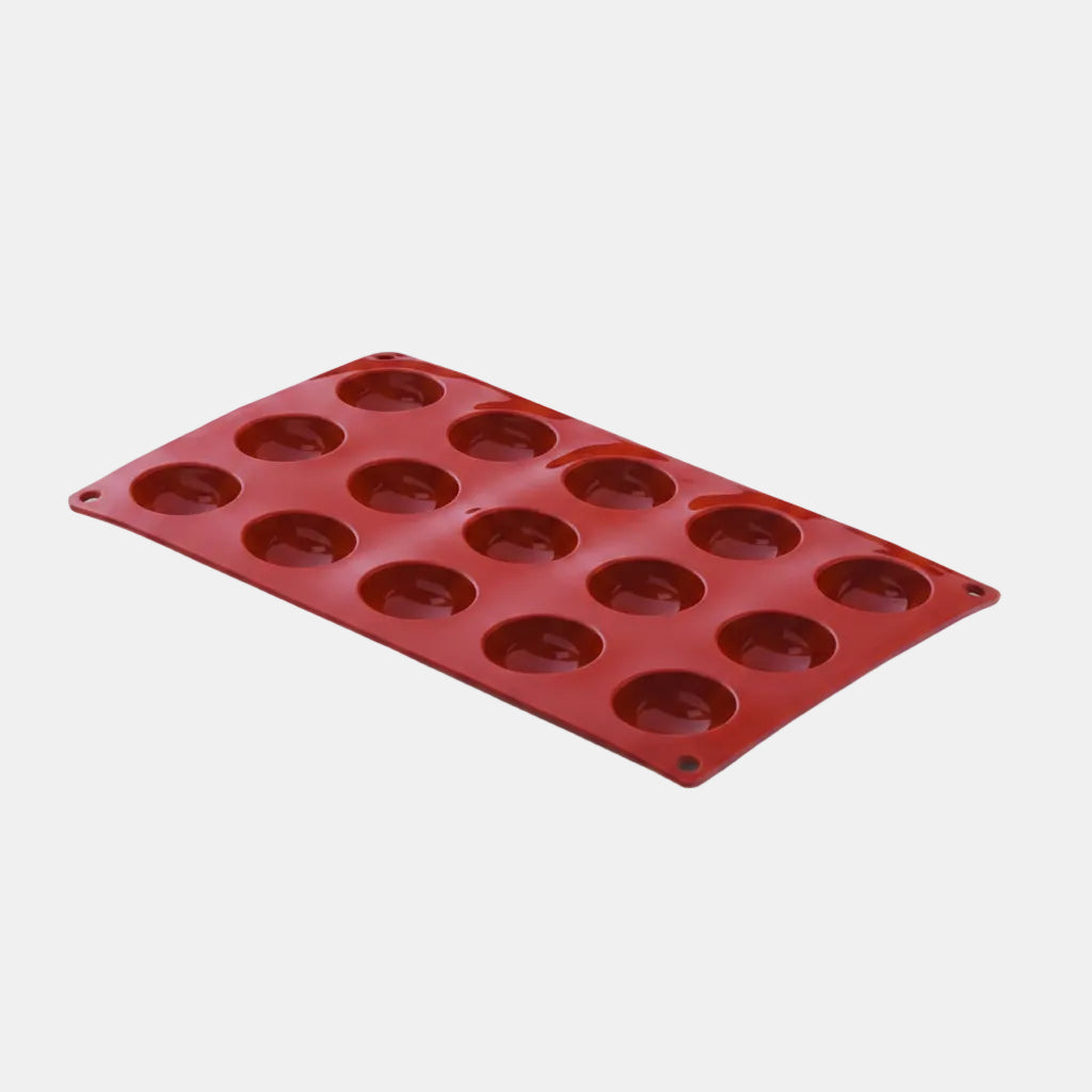 Silicone mold with semi-spherical cavities