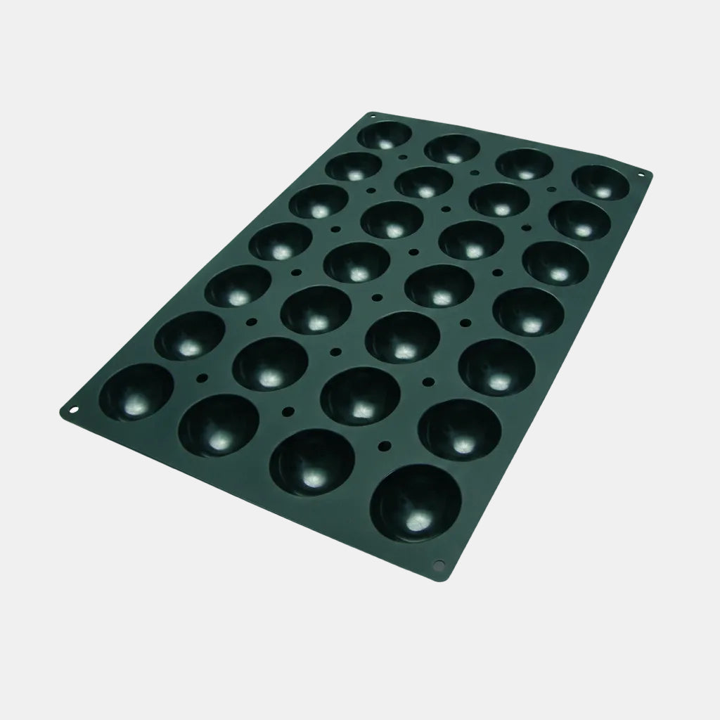 Silicone mold with semi-spherical cavities