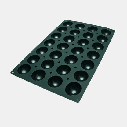 Silicone mold with semi-spherical cavities