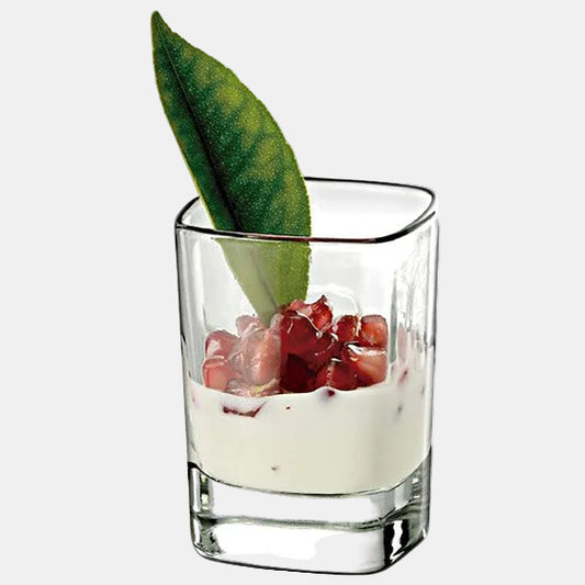 Cubic crystal shot glass 4.5 x 6.2cm 60ml. (6 Units)