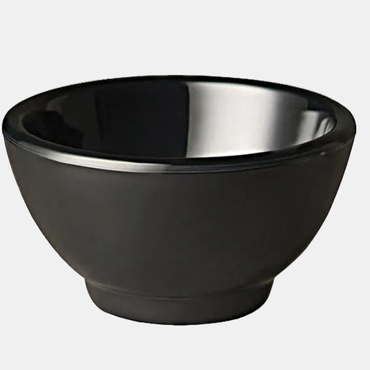 Round black melamine bowl. Various sizes (1 unit). Price from €1.97