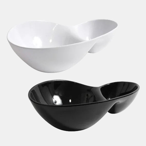 Doble bowl melamina Negro. 28,5 x 19,7 x 8,9 cm - 6 Uds.