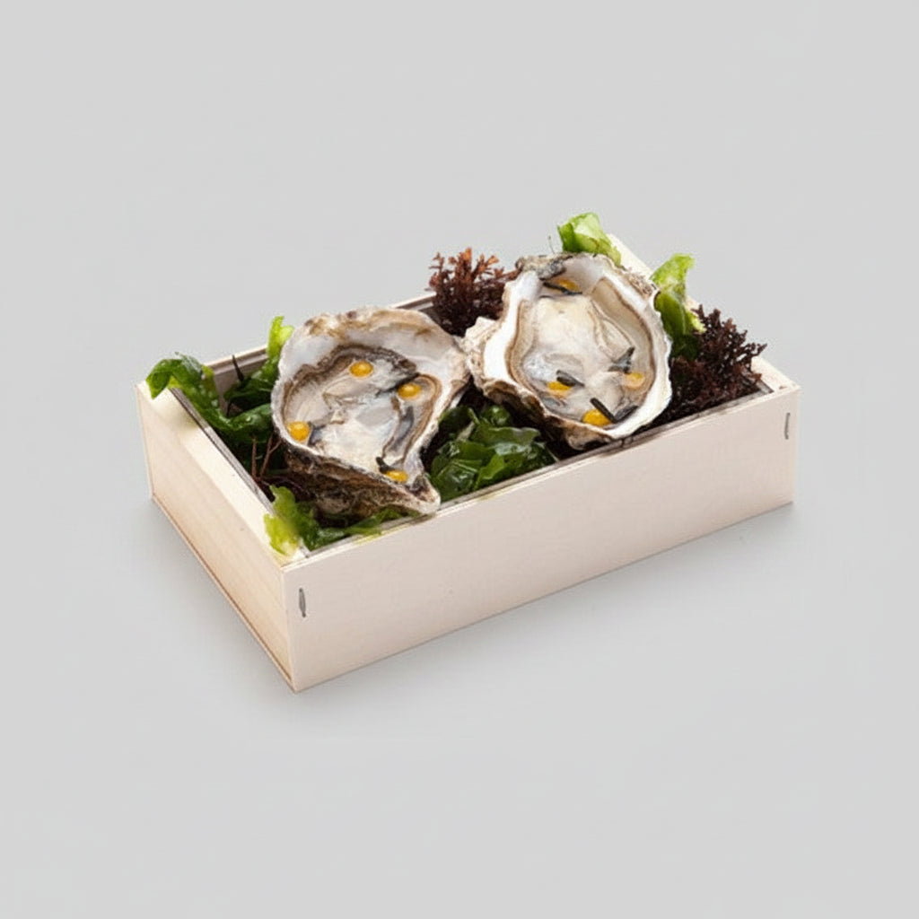Caja madera marisco. 21 x 13 x 5 cm - 8 Uds.