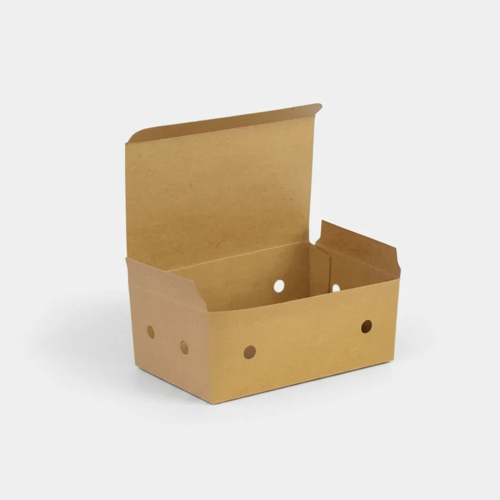 Caja de cartón con ventilación para fritos. 11.4 x 7.3 x 4.5 cm - 500 uds.