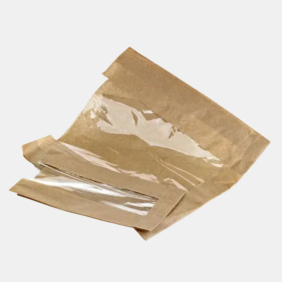 Bolsa kraft con ventana. Varias medidas - 1000 Uds.