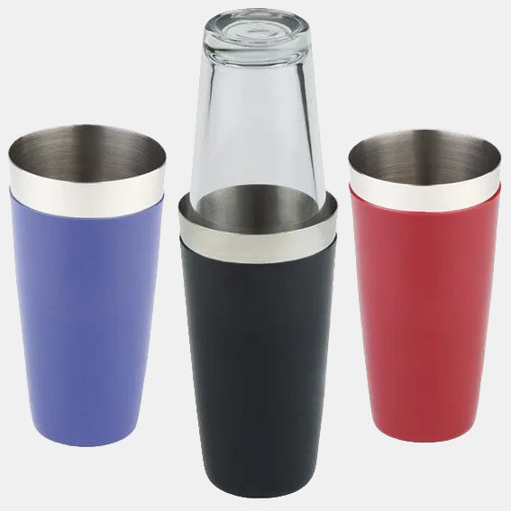 Stainless steel cocktail shaker with black silicone, 9x30 cm, 700 ml (1 unit)