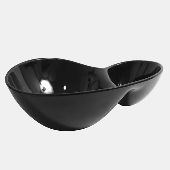 DOUBLE BLACK MELAMINE BOWL 28.5 X 19.7 X 8.9 CM (5 UNITS)