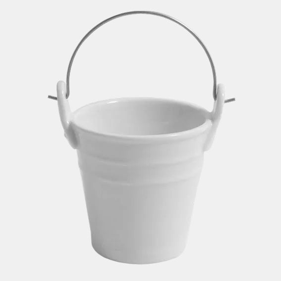 Mini balde em porcelana com pega em aço ø6,5 x 7 cm 100 ml (48 unidades) 3,20€/unidade.