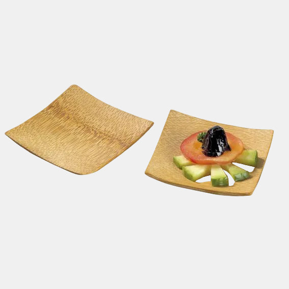 Mini square bamboo plate 6 x 6 cm (144 pcs)