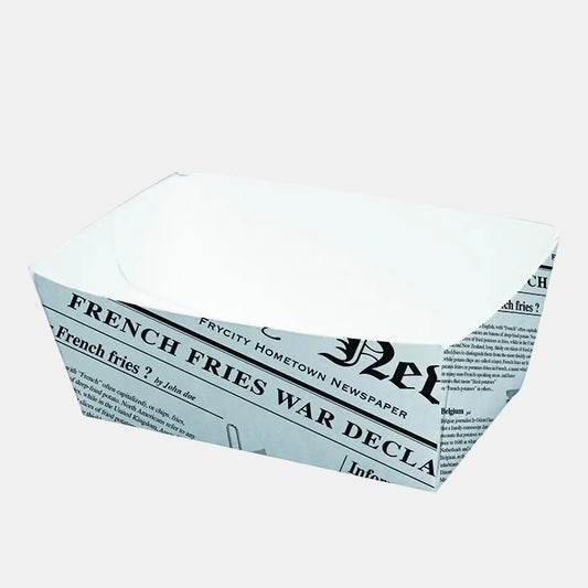 Bandejas de cartón impresas con diseño periódico. Varias medidas y unidades