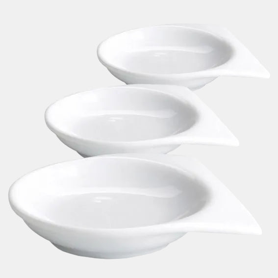 Molheira em porcelana branca com pega dupla, 7 x 7,5 x 1,5 cm (240 unidades) 0,94 €/unidade.