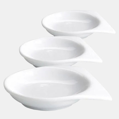 Molheira em porcelana branca com pega dupla, 7 x 7,5 x 1,5 cm (240 unidades) 0,94 €/unidade.