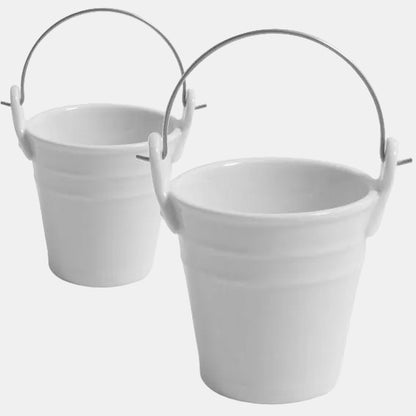 Mini balde em porcelana com pega em aço ø6,5 x 7 cm 100 ml (48 unidades) 3,20€/unidade.