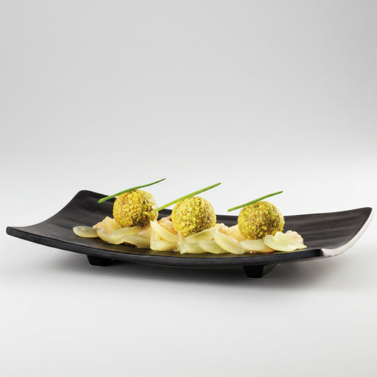 Bandeja Melamina para sushi zen negra. 22 x 12 x 3 cm - 1 Ud.