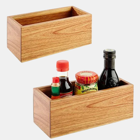 Caddy de mesa madera de acacia. 23 x 10 x 10 cm - 1 Ud.