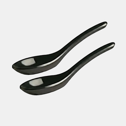 Black melamine tasting spoon. 13 x 4.5 cm (60 units)