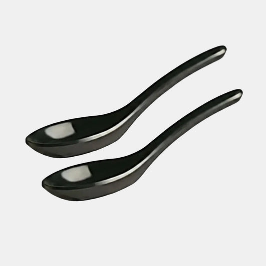 Black melamine tasting spoon. 13 x 4.5 cm (60 units)