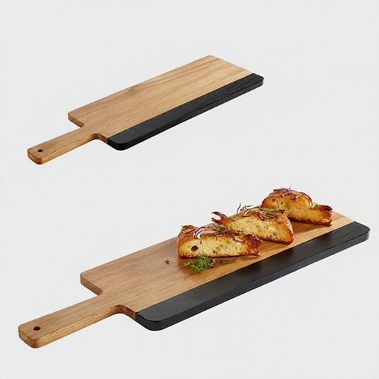 Bandeja madera c/ pizarra. 42 x 18 x 1.5 cm - 1 Ud.