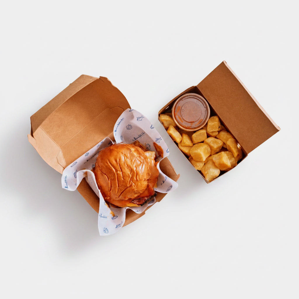 Caja de cartón con ventilación para fritos. 11.4 x 7.3 x 4.5 cm - 500 uds.
