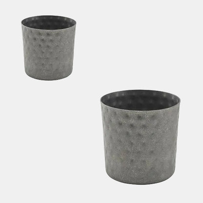 Vaso martilleado de acero inox vintage. ø8,5 x 8,5 cm 40 cl - 12 Ud.