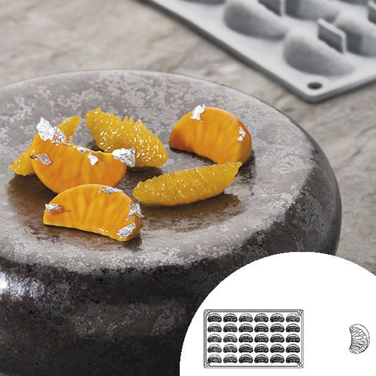 Molde de silicona en forma de mandarina. 30 x 17,5 cm. 30 cavidades - 1 Ud
