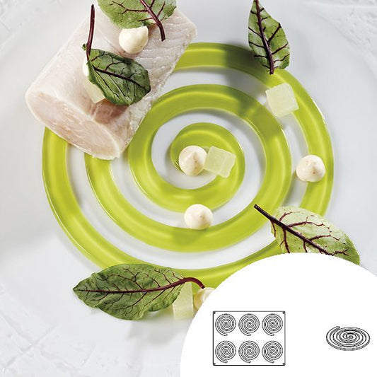 Round spiral silicone mold 40x30 cm 6 cavities - 1 unit