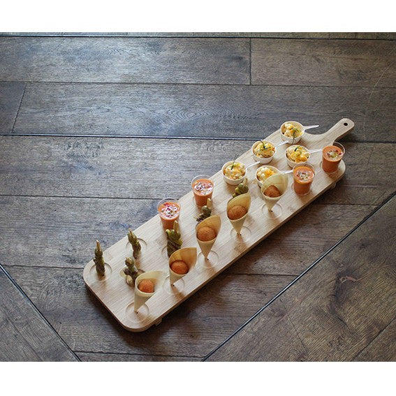 Bamboo scoop tray for mixed use 100X20 cm - 1 Unit