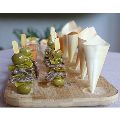 Bamboo scoop tray for mixed use 100X20 cm - 1 Unit