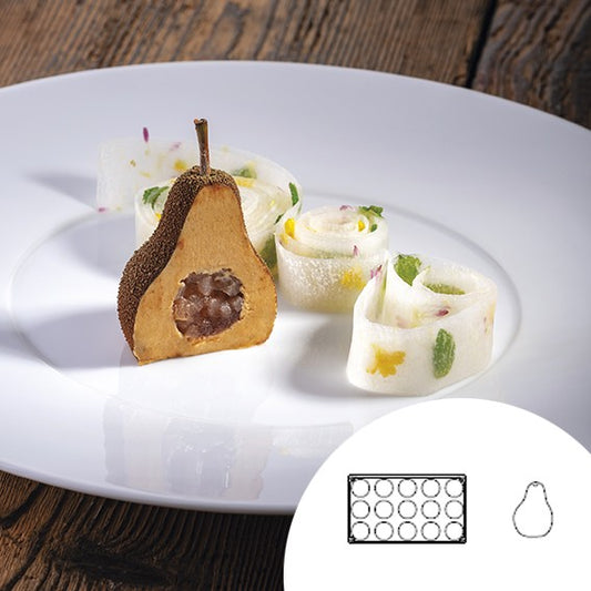 Pear-shaped silicone mold 30x17.5 cm 15 cavities (1 unit)