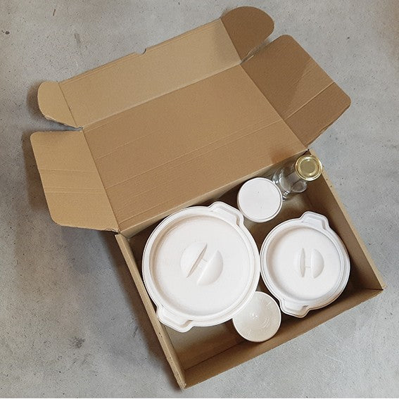 Mixed kraft cardboard box for micro-flute deliveries. Various sizes and quantities (100 units).