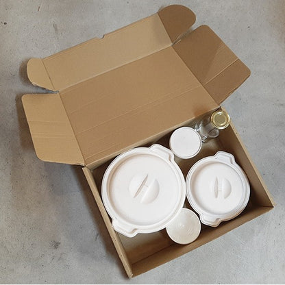 Mixed kraft cardboard box for micro-flute deliveries. Various sizes and quantities (100 units).