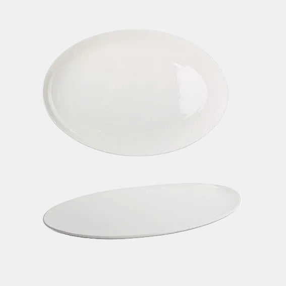 Fuente oval Perla Siloxiht blanca. 36 x 24 cm - 4 Ud.