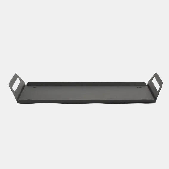 Large rectangular aluminum catering tray, black, 28.5x52.5 cm (1 pc)
