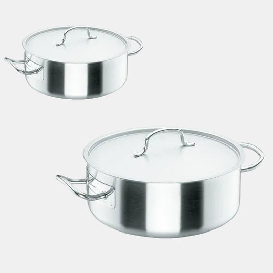 Cacerola con tapa de acero inox 18/10. Varias medidas - 1 Ud.