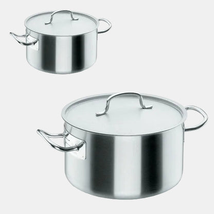 Cacerola alta con tapa de acero inox 18/10. Varias medidas - 1 Ud.