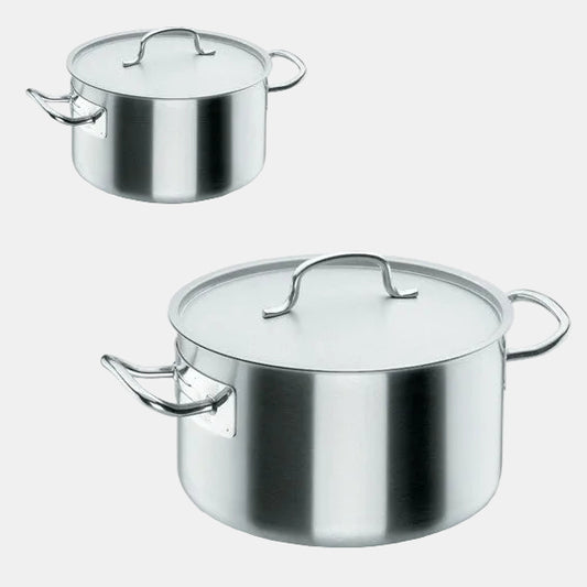 Cacerola alta con tapa de acero inox 18/10. Varias medidas - 1 Ud.