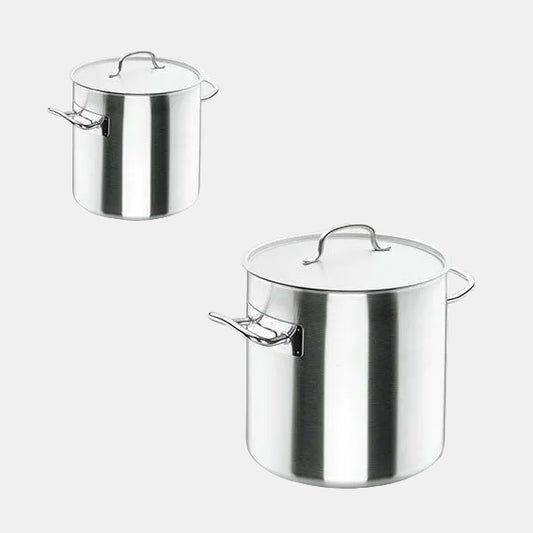 Cacerola recta con tapa de acero inox 18/10. Varias medidas - 1 Ud.