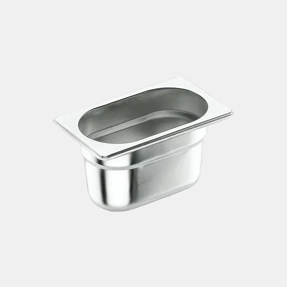 Stainless steel pan, GN 1/3 size, 17.6 x 32.5 cm. Various heights (1 unit)