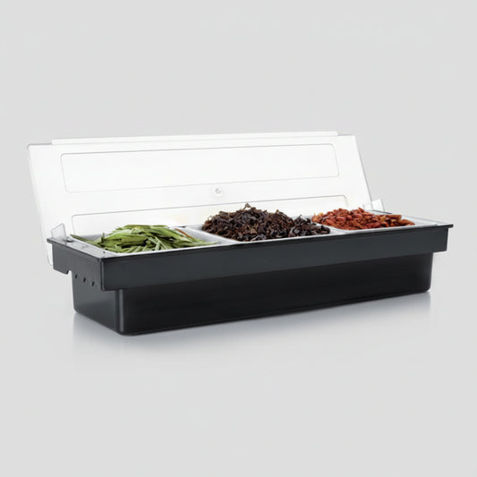 Organizador de alimentos con tapa. 50 x 16 x 9 cm. Varias capacidades - 1 Ud.