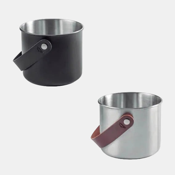 Cubitera acero inox asa de cuero Moon Black. Varias medidas - 1 Ud.